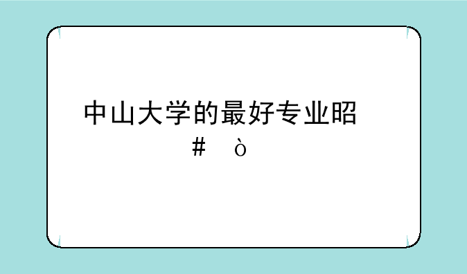 中山大学的最好专业是什么？