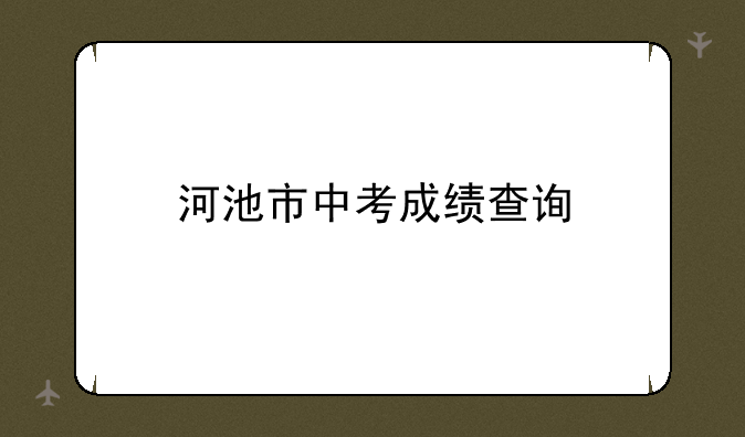河池市中考成绩查询