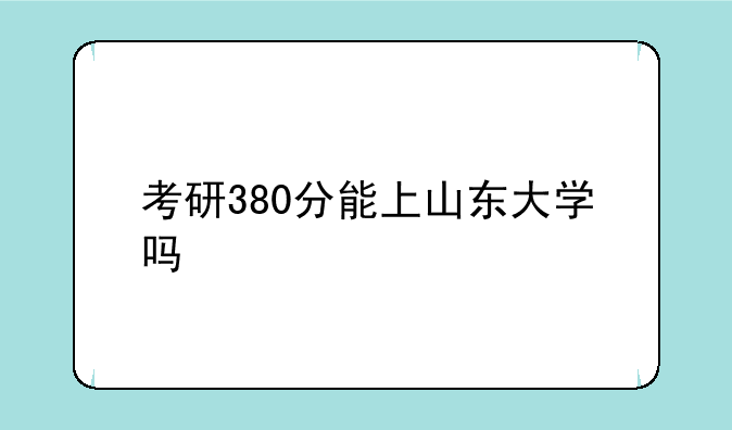 考研380分能上山东大学吗