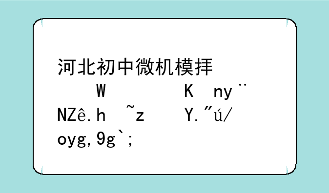 河北初中微机模拟考试软件的客户端下载地址？