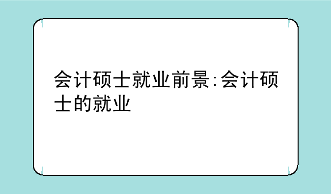 会计硕士就业前景:会计硕士的就业